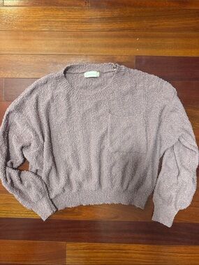 Altar'd State Textured Crewneck Sweater - Mauve